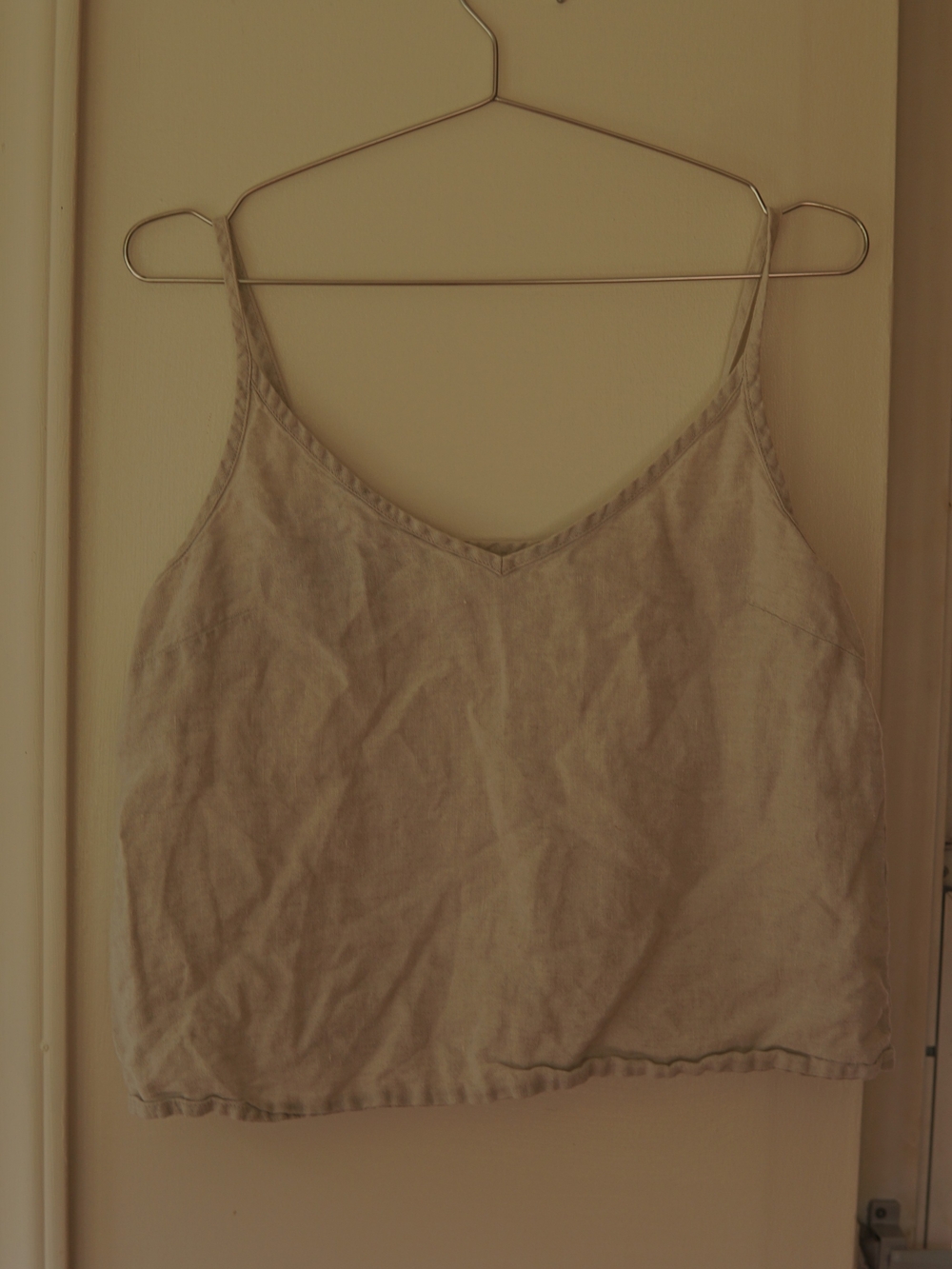 notPERFECTLINEN Natural Beige Cream Rimini Linen Tank Top Cami